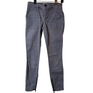 Madewell Women Waist 24 Gray Cargo Pants Back Pockets & Ankle Zippers